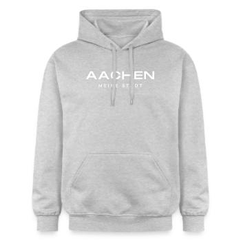 Aix-la-Chapelle - Sweat à capuche Softstyle® Gildan Unisexe - gris clair chiné - Devant - Liana (172cm) & Jaron (178cm)