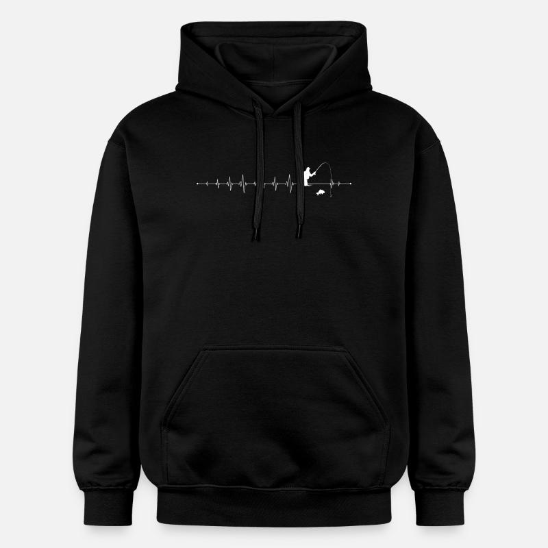 Pulsfischer-Silhouette - Gildan Unisex Softstyle® Midweight Hoodie - Schwarz