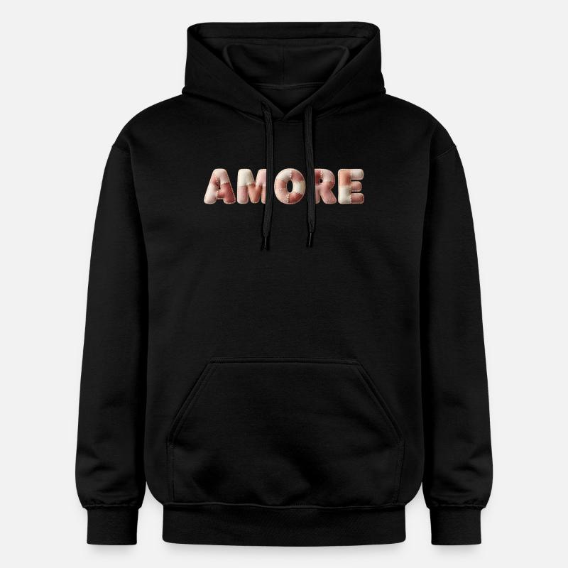 Amore Plüschstich Patchwork Geschenk - Gildan Unisex Softstyle® Midweight Hoodie - Schwarz