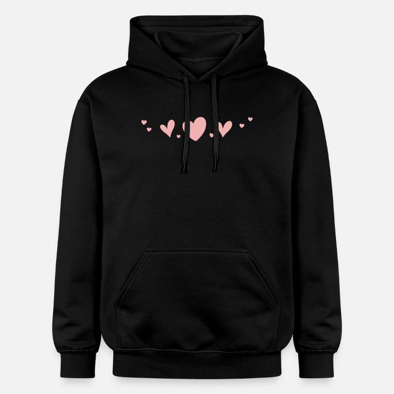 Cœurs Pastels Doux - Sweat à capuche Softstyle® Gildan Unisexe - noir