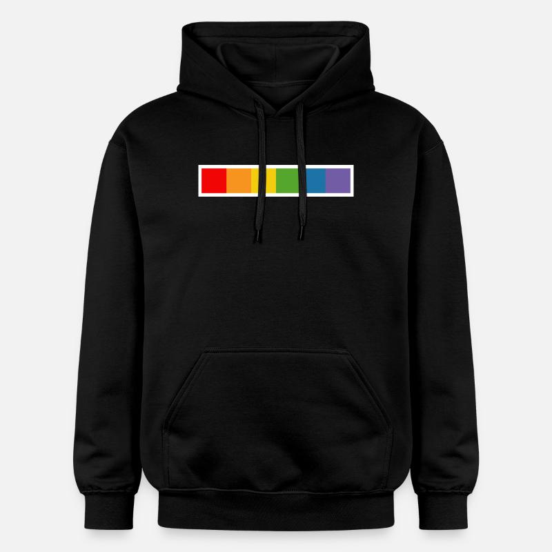 Chemise LGBT CSD arc-en-ciel blanc - Sweat à capuche Softstyle® Gildan Unisexe - noir