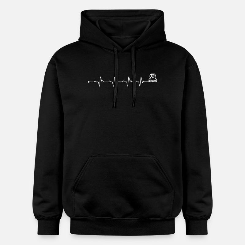 Herzschlag Große Sphinx von Gizeh - Gildan Unisex Softstyle® Midweight Hoodie - Schwarz