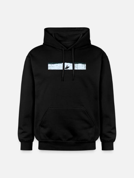 Big wave - Gildan Unisex Softstyle® Midweight Hoodie - black