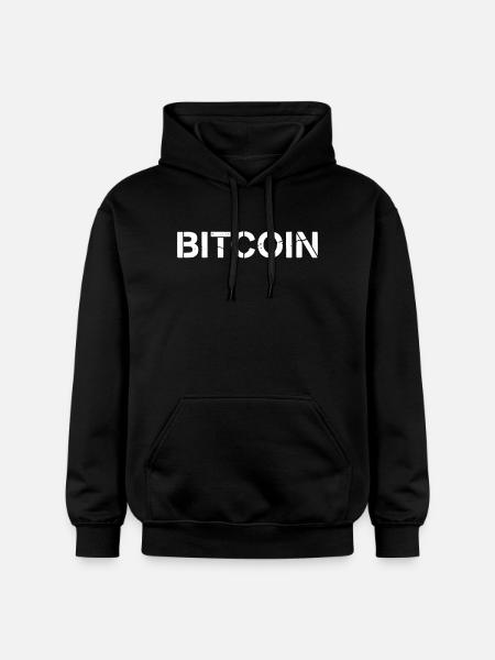 Bitcoin Text Lettering Grunge Vector - Gildan Unisex Softstyle® Midweight Hoodie - black