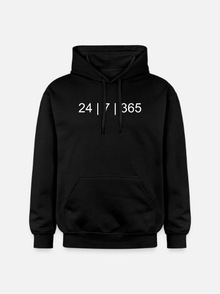 24/7/365 – Always On Lifestyle Design - Gildan Unisex Softstyle® Midweight Hoodie - black