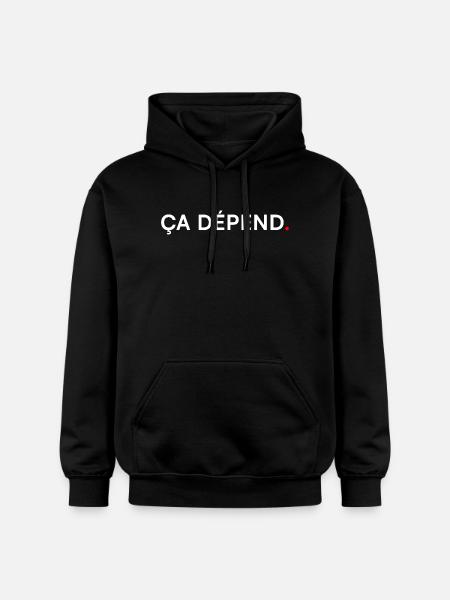 ÇA DÉPEND. Humour Minimal Expression - Sweat à capuche Softstyle® Gildan Unisexe - noir
