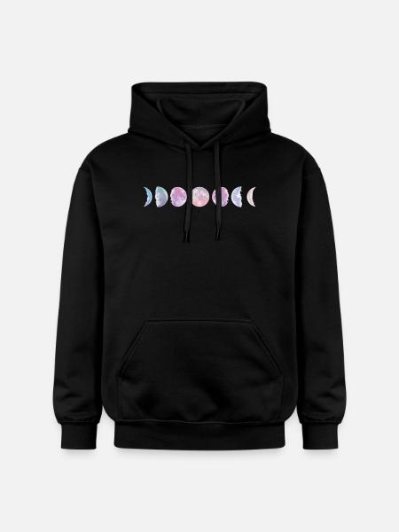 Pastel Moon Phases - Gildan Unisex Softstyle® Midweight Hoodie - black