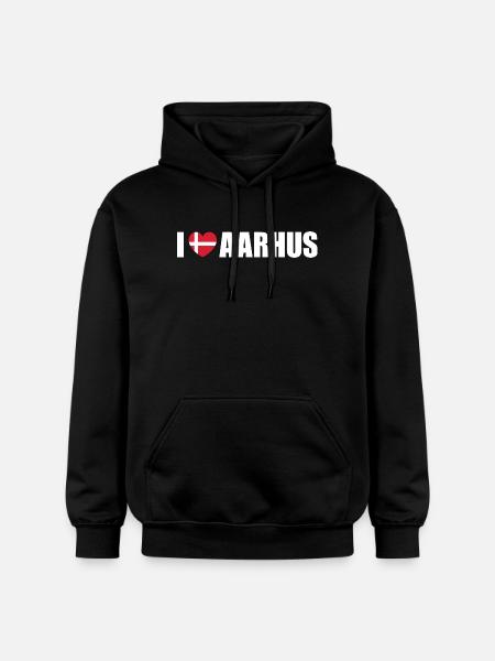 I love Aarhus Denmark - Gildan Unisex Softstyle® Midweight Hoodie - black