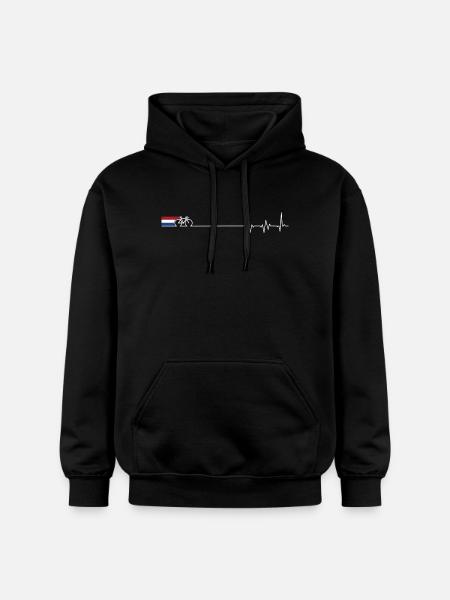 Dutch Bicycle Heartbeat - Gildan Unisex Softstyle® Midweight Hoodie - black