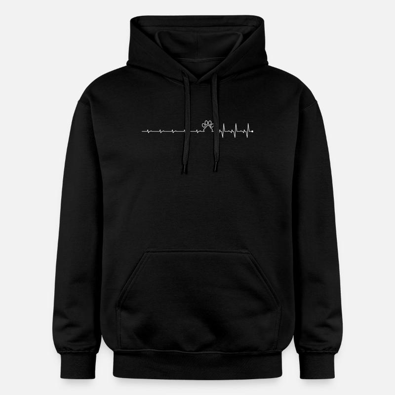 Empreinte de patte heartbeat - Sweat à capuche Softstyle® Gildan Unisexe - noir