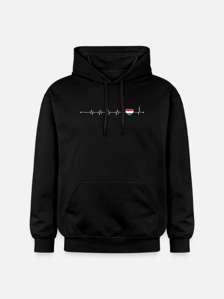 Drapeau italien Heartbeat - Sweat à capuche Softstyle® Gildan Unisexe - noir