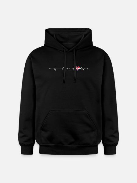 Croatian Heartbeat Flag - Gildan Unisex Softstyle® Midweight Hoodie - black