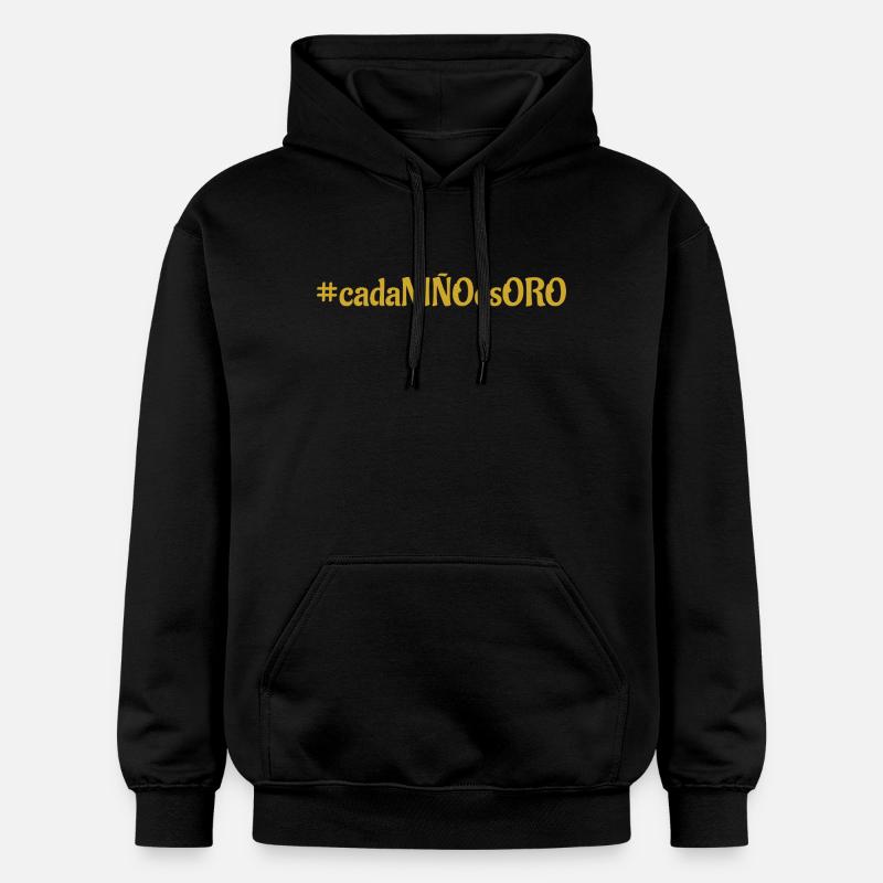#cadaNIÑOesORO - Lettrage espagnol - Sweat à capuche Softstyle® Gildan Unisexe - noir