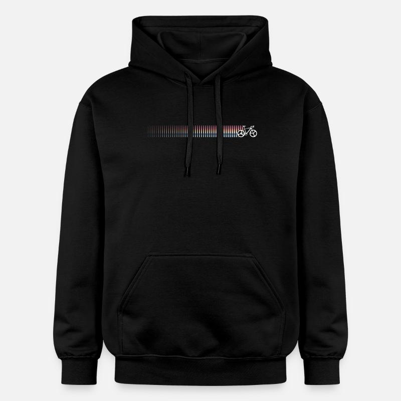 Silhouette de vélo dégradé arc-en-ciel - Sweat à capuche Softstyle® Gildan Unisexe - noir