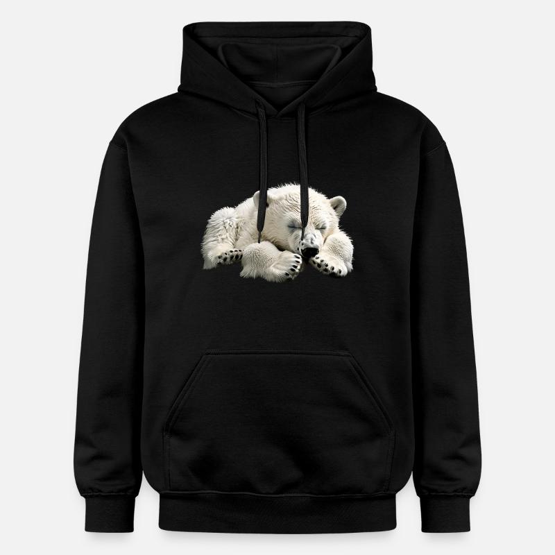 Ours blanc - Sweat à capuche Softstyle® Gildan Unisexe - noir