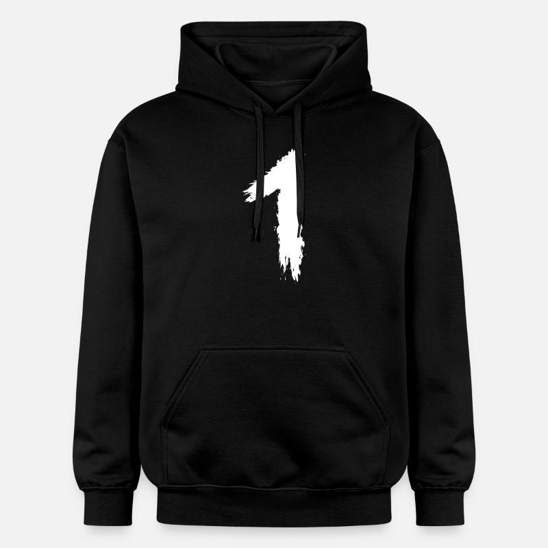 Zahl 1 Nummer Eins - Gildan Unisex Softstyle® Midweight Hoodie - Schwarz