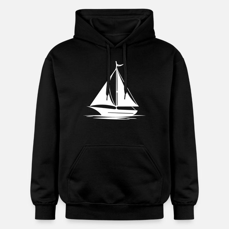 Voilier rapide avec voiles réglées - Sweat à capuche Softstyle® Gildan Unisexe - noir
