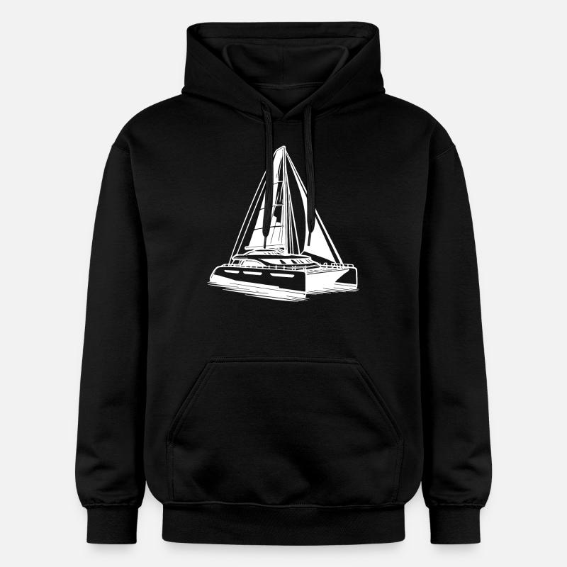 Catamaran double coque voilier - Sweat à capuche Softstyle® Gildan Unisexe - noir