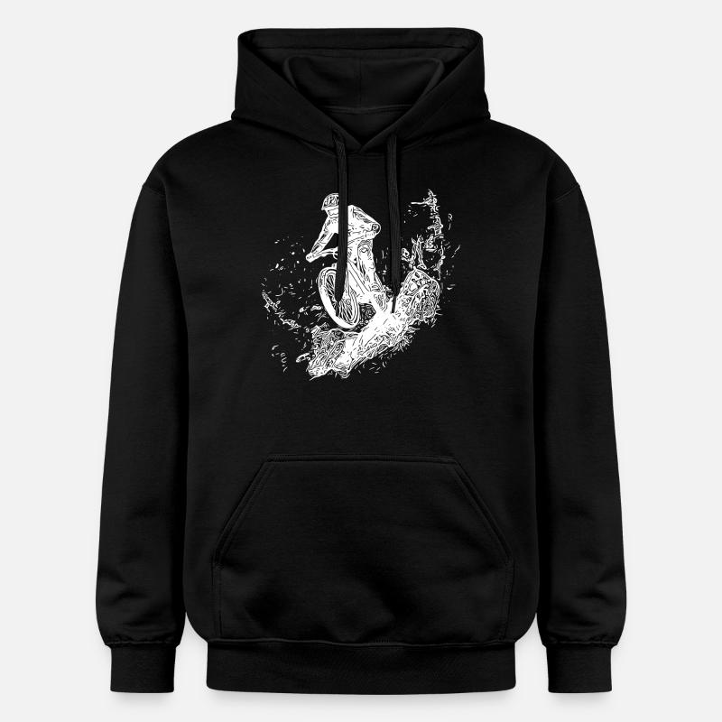 Regen Radfahrer Schlamm Wald Abfahrt - Gildan Unisex Softstyle® Midweight Hoodie - Schwarz