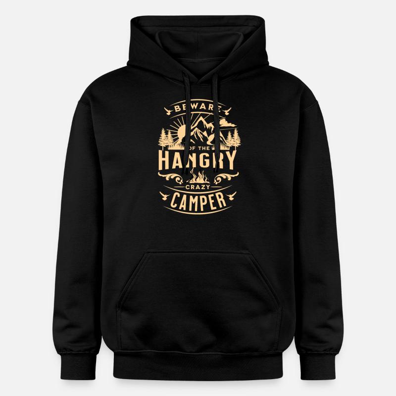 Attention au campeur affamé - Sweat à capuche Softstyle® Gildan Unisexe - noir