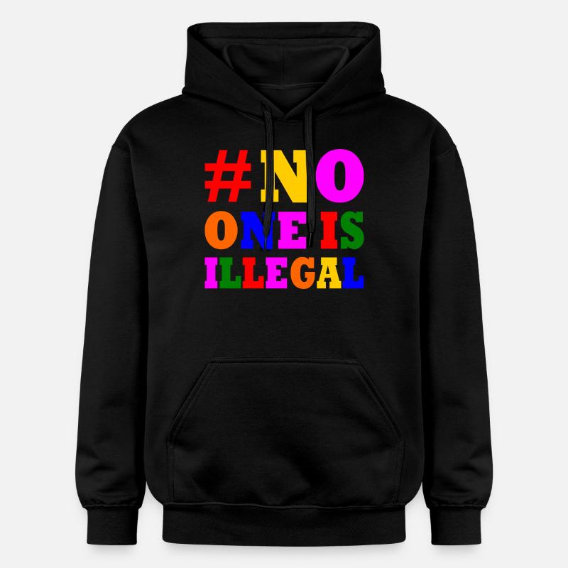No one is illegal - Sweat à capuche Softstyle® Gildan Unisexe - noir