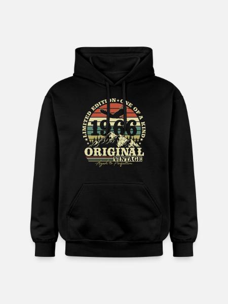 Original 1966 vintage retro bursdag - Gildan Unisex Softstyle® Midweight Hoodie - svart