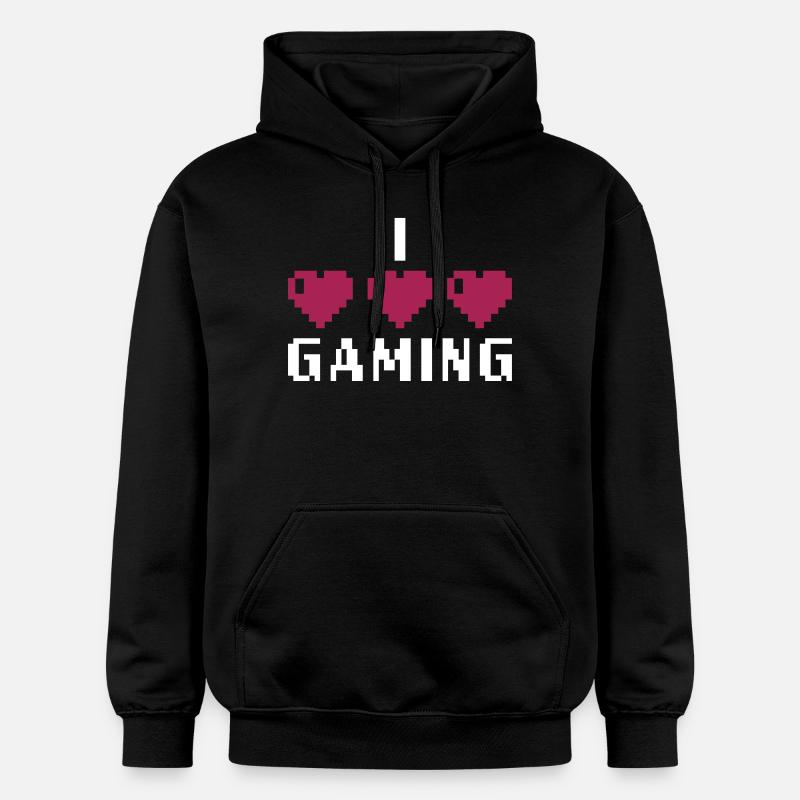 I love Gaming - Sweat à capuche Softstyle® Gildan Unisexe - noir