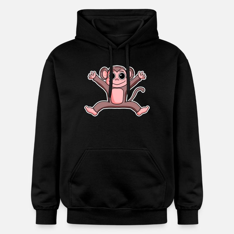 Affe - Gildan Unisex Softstyle® Midweight Hoodie - Schwarz