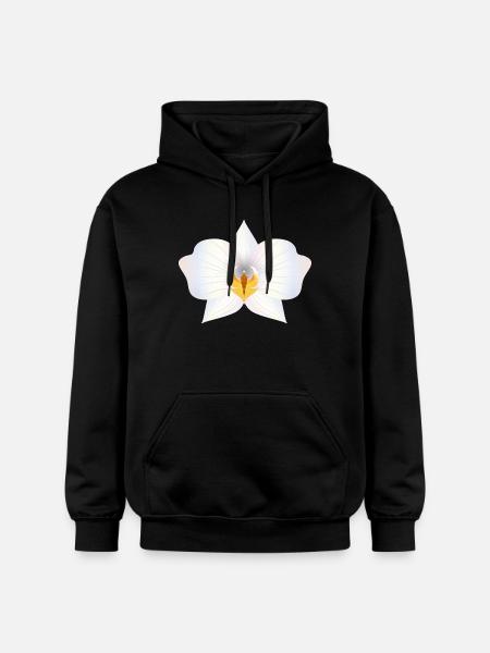 Herkkä orkidean kukka pastelliväreissä - Gildan Unisex Softstyle® Midweight huppari - musta