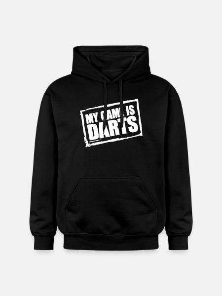 Darts Fun-hettegenser og -skjorte for ekte dartfans - Gildan Unisex Softstyle® Midweight Hoodie - svart