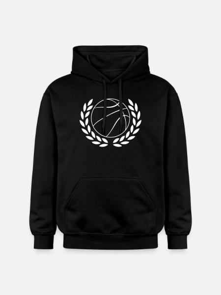Basketball in Laurel Wreath Emblem - Gildan Unisex Softstyle® Midweight Hoodie - black