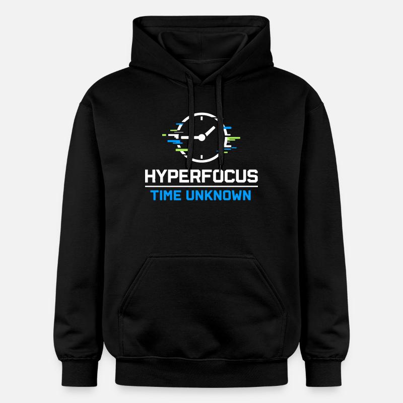 TDAH, mode hyperfocalisation, TDAH, humour Neurodivergent - Sweat à capuche Softstyle® Gildan Unisexe - noir