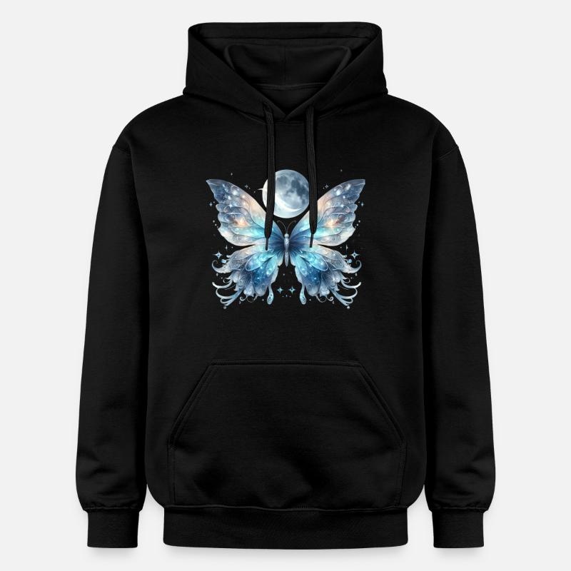 Lune papillon - Sweat à capuche Softstyle® Gildan Unisexe - noir
