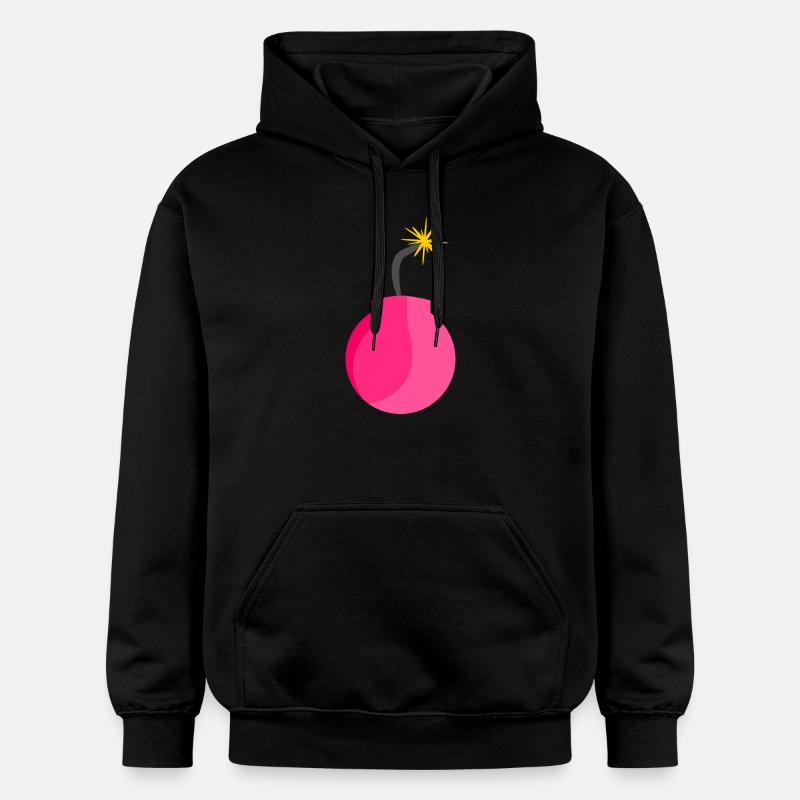 Icône de bombe rose - Sweat à capuche Softstyle® Gildan Unisexe - noir