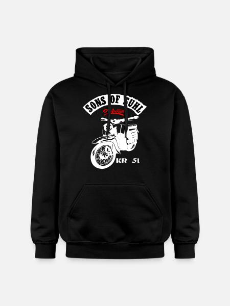 Simson Schwalbe Moped KR 51 - Gildan Unisex Softstyle® Midweight Hoodie - Schwarz