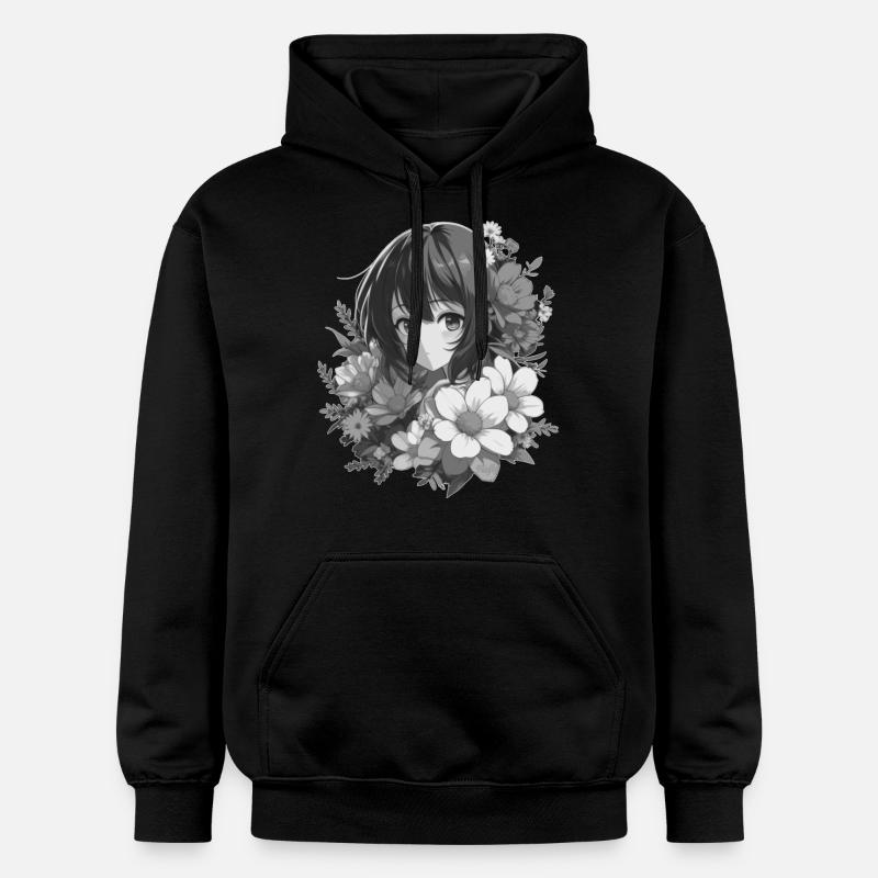 Mädchen mit Blumen 🌸 - 2 - Gildan Unisex Softstyle® Midweight Hoodie - Schwarz