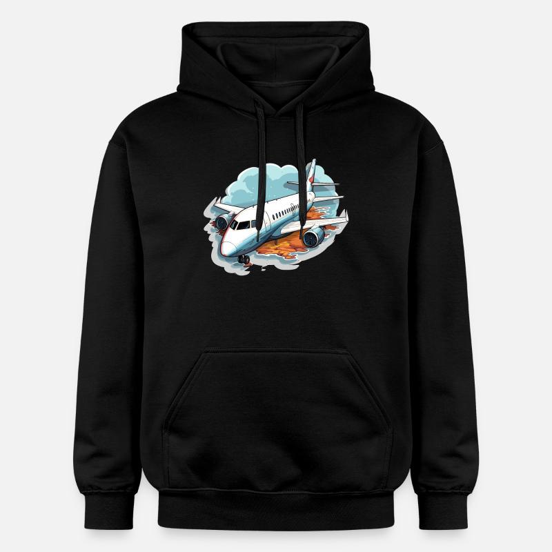 Avion - illustration - Sweat à capuche Softstyle® Gildan Unisexe - noir