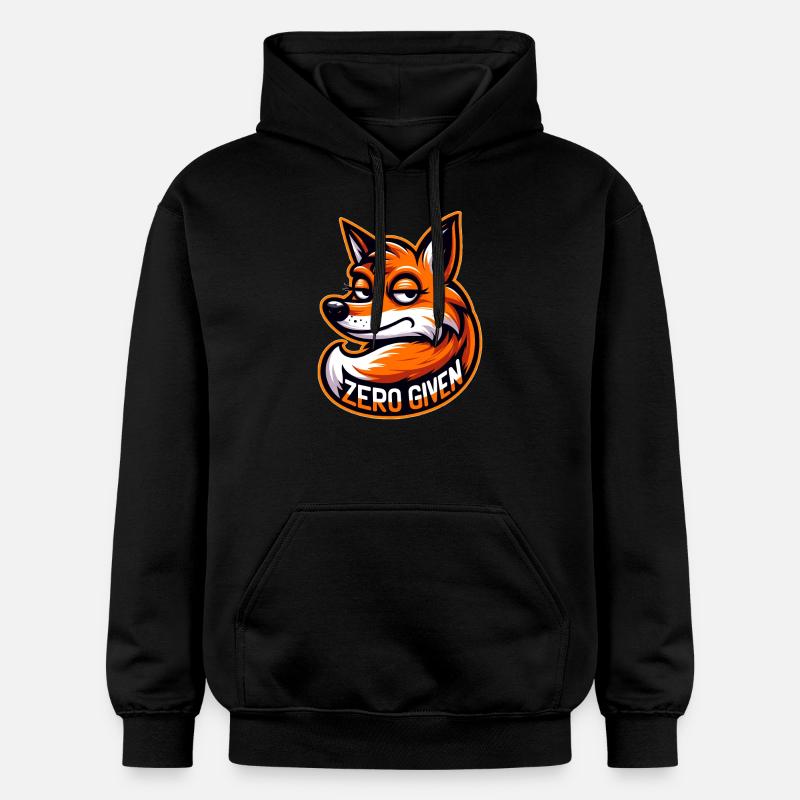 Zéro donné - Illustration de renard - Sweat à capuche Softstyle® Gildan Unisexe - noir