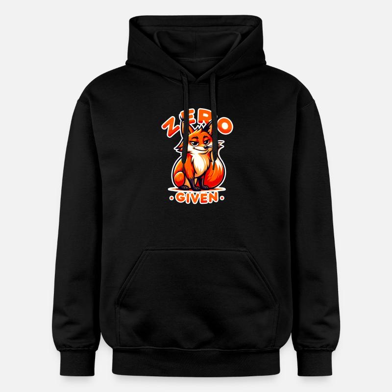 Zéro donné - Illustration de renard - Sweat à capuche Softstyle® Gildan Unisexe - noir