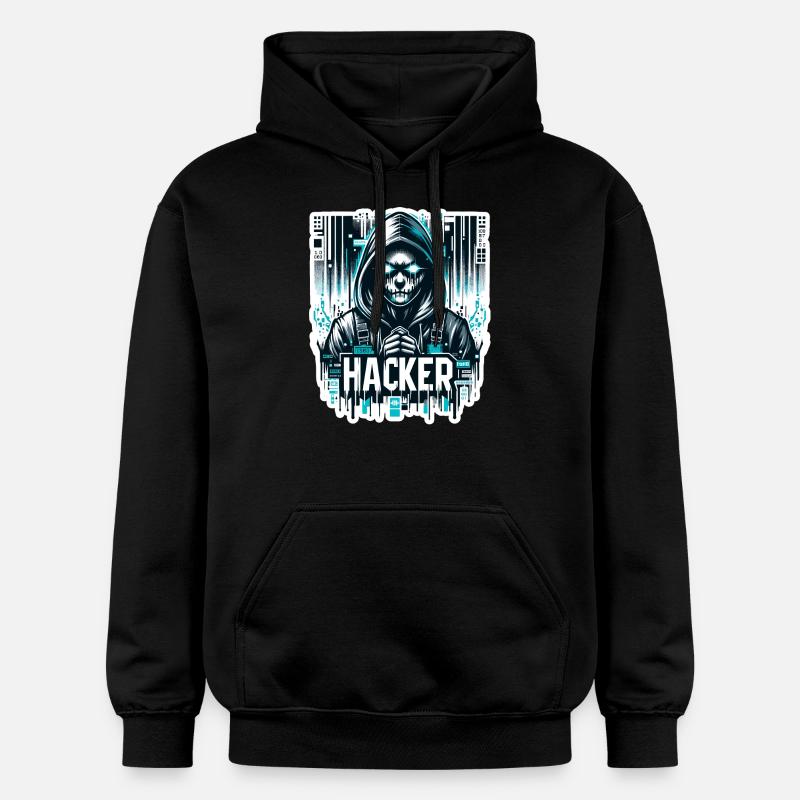 Hacker - Illustration - Sweat à capuche Softstyle® Gildan Unisexe - noir