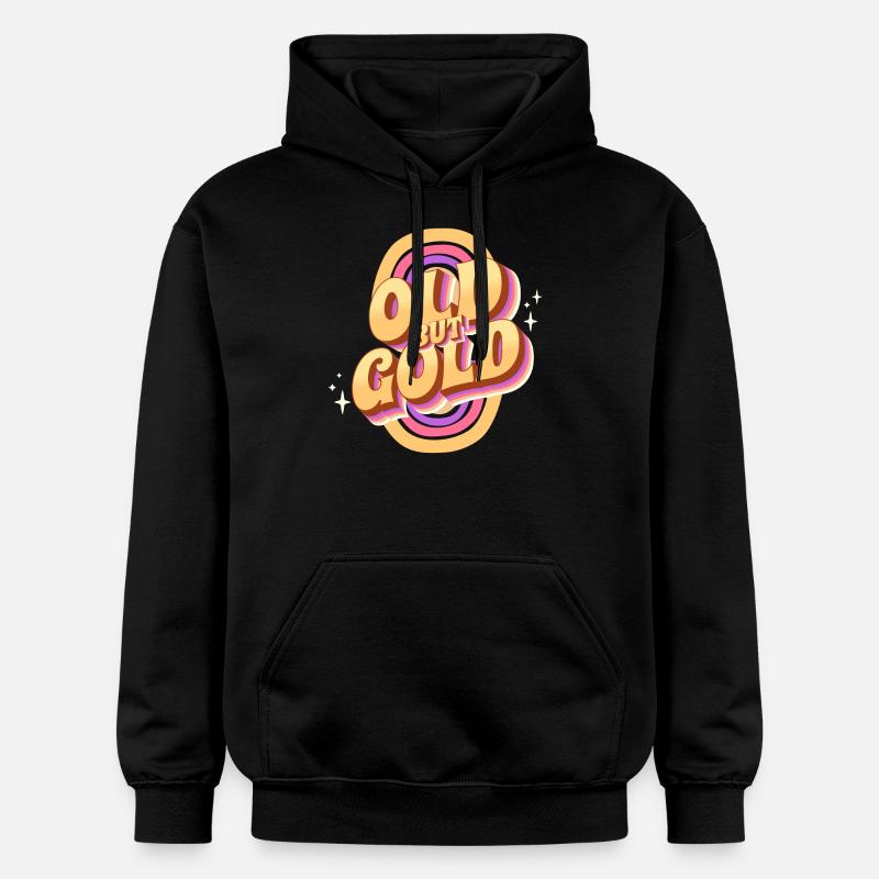 Vieux mais doré rétro - Sweat à capuche Softstyle® Gildan Unisexe - noir