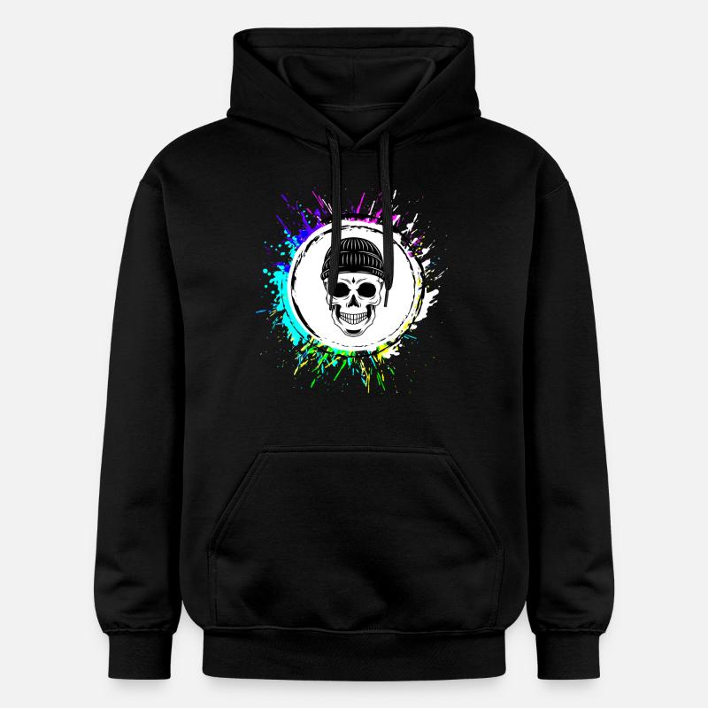 Icône de crâne - Sweat à capuche Softstyle® Gildan Unisexe - noir