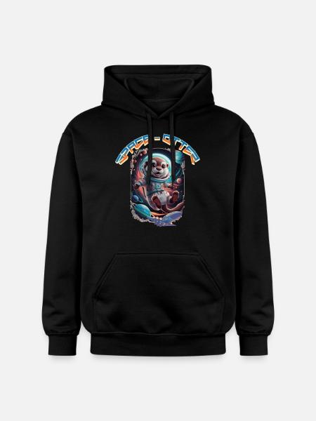 Space Otter - Gildan Unisex Softstyle® Midweight Hoodie - Schwarz