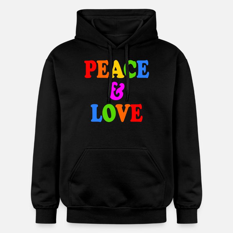 Peace and love - Sweat à capuche Softstyle® Gildan Unisexe - noir