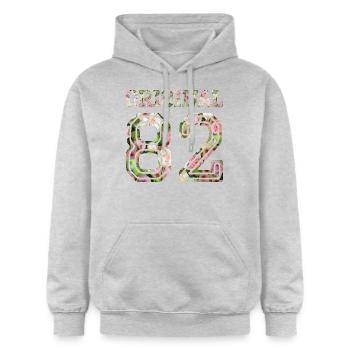 1982 - Gildan Unisex Softstyle® Midweight Hoodie - Hellgrau meliert - Vorne - Liana (172cm) & Jaron (178cm)