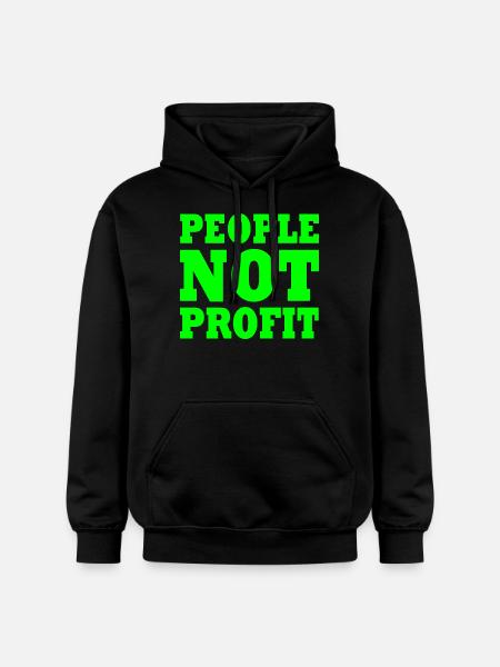 People not profit - Gildan Unisex Softstyle® Midweight Hoodie - black