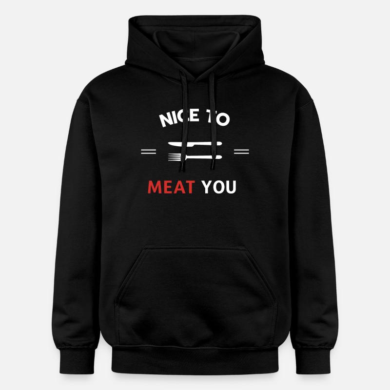 Schön, dich zu fleischen - Gildan Unisex Softstyle® Midweight Hoodie - Schwarz