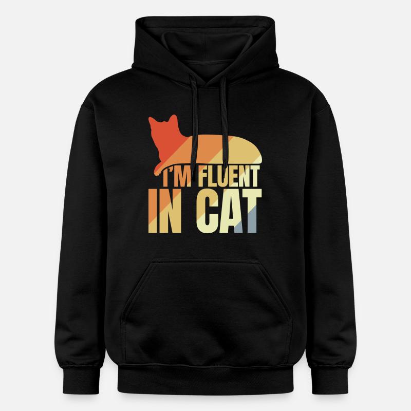 Je parle couramment le chat - Sweat à capuche Softstyle® Gildan Unisexe - noir