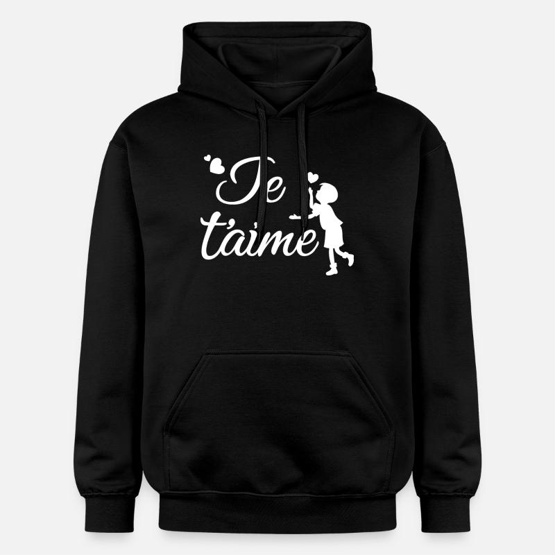 Je t'aime - Sweat à capuche Softstyle® Gildan Unisexe - noir