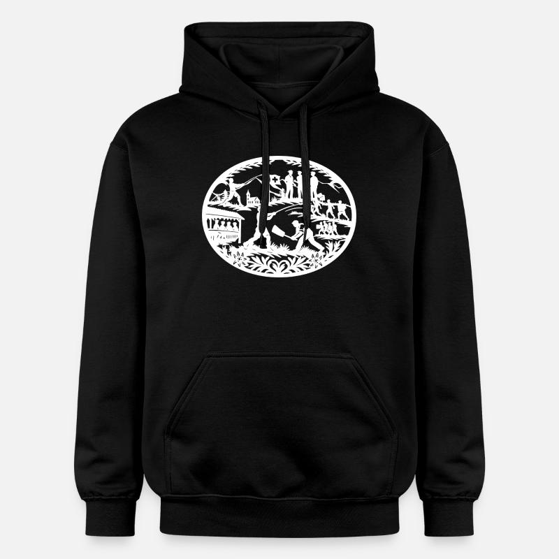 Hornussen_white - Sweat à capuche Softstyle® Gildan Unisexe - noir